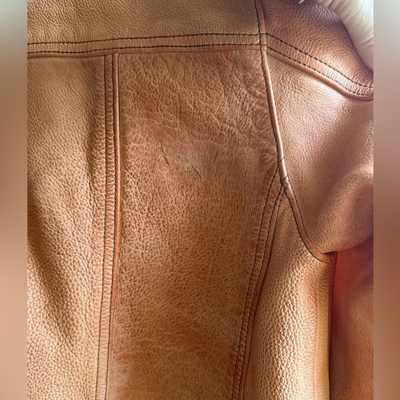 NWOT We The Free Jealousy Leather Moto Jacket M Tangerine Orange - Picture 14 of 14